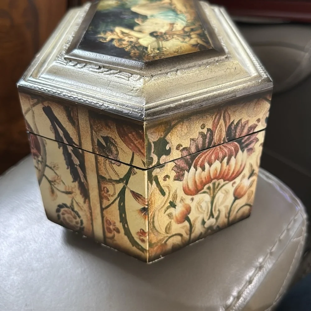 Vintage Decorative jewelry Box with Cherub Design